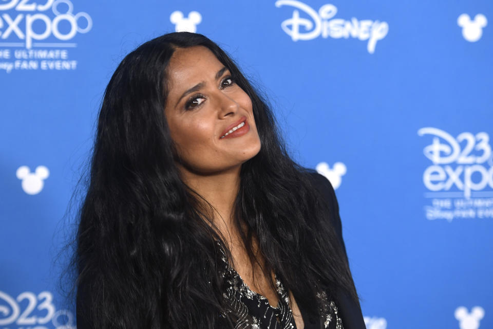 ANAHEIM, CALIFORNIA - AUGUST 24: Salma Hayek Pinault attends Go Behind The Scenes with Walt Disney Studios during D23 Expo 2019 at Anaheim Convention Center on August 24, 2019 in Anaheim, California. (Photo by Frazer Harrison/Getty Images)