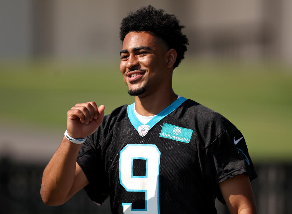 Bryce Young begins first NFL training camp as the surefire starting quarterback for the Carolina Panthers. (Photo by Jared C. Tilton/Getty Images)