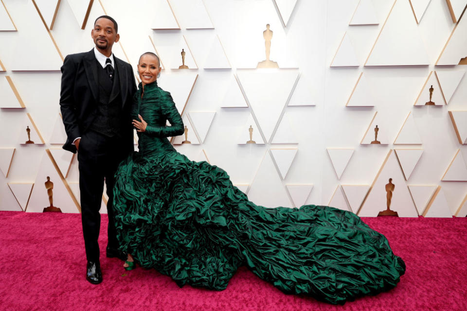 (L-R) Will Smith and Jada Pinkett Smith attend the 94th Annual Academy Awards at Hollywood and Highland on March 27, 2022 in Hollywood, California. (Photo by Kevin Mazur/WireImage)<span class="copyright">WireImage,—2022 Kevin Mazur</span>