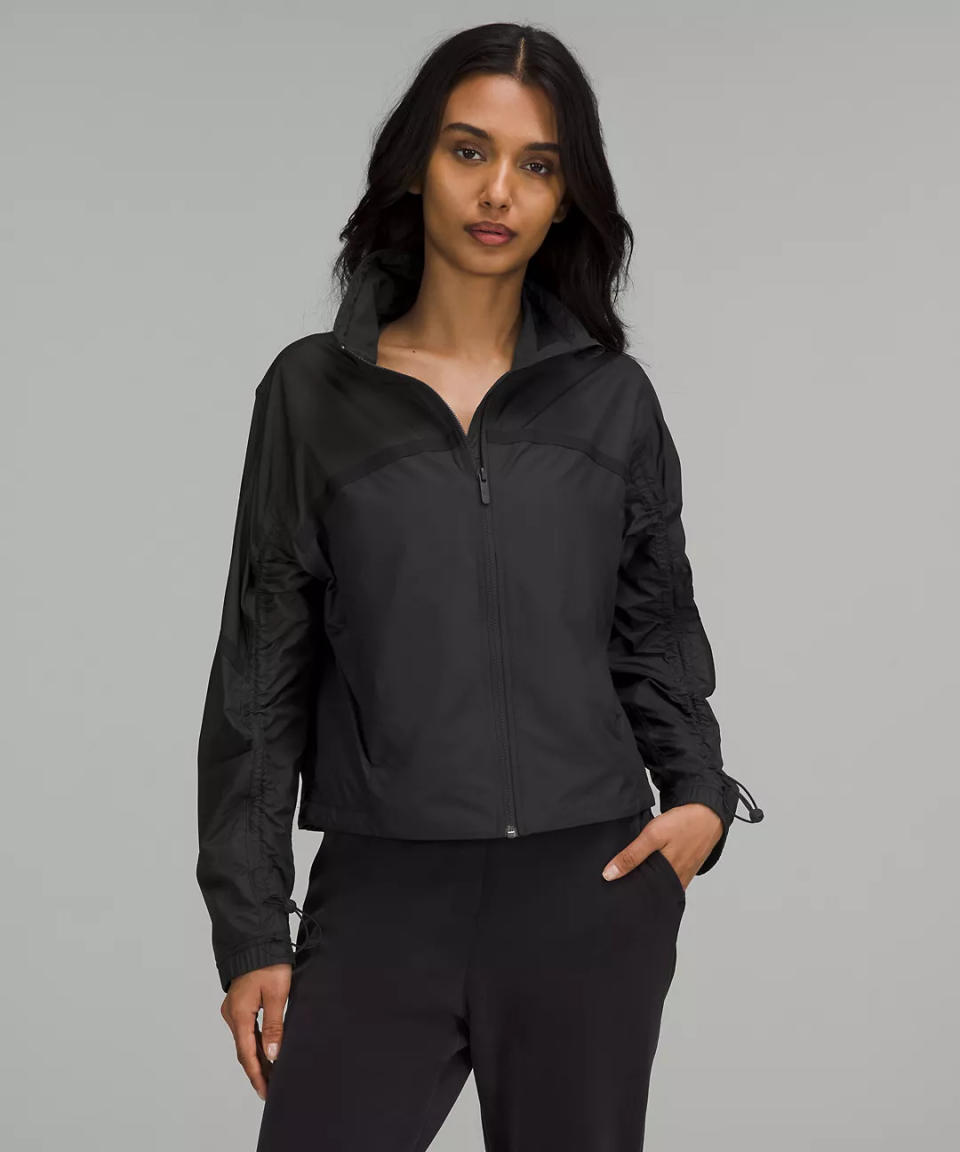 Lightweight Cropped Track Jacket. Image via lululemon.