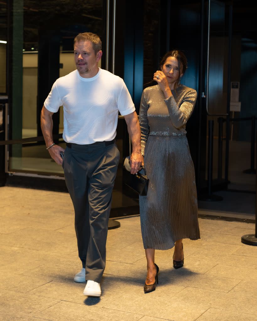 Matt Damon y Luciana Barroso en Nueva York