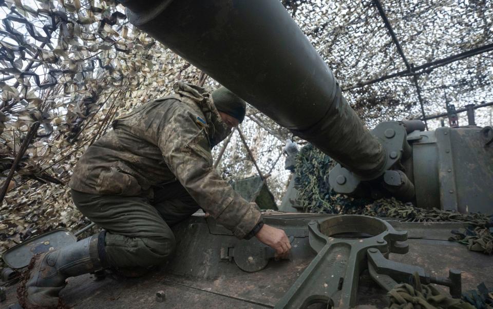 The 155mm self-propelled M109 Paladin howitzer is readied to fire at Russian positions near Kreminna, Luhansk