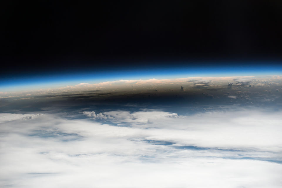 <p>As millions of people across the United States experienced a total eclipse as the umbra, or moon’s shadow passed over them, only six people witnessed the umbra from space on Aug. 21, 2017. Viewing the eclipse from orbit were NASA’s Randy Bresnik, Jack Fischer and Peggy Whitson, ESA (European Space Agencyâs) Paolo Nespoli, and Roscosmosâ Commander Fyodor Yurchikhin and Sergey Ryazanskiy. The space station crossed the path of the eclipse three times as it orbited above the continental United States at an altitude of 250 miles. (Photo: NASA) </p>