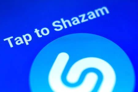 Illustration photo of the Shazam application on a mobile phone December 12, 2017. REUTERS/Thomas White/Illustration