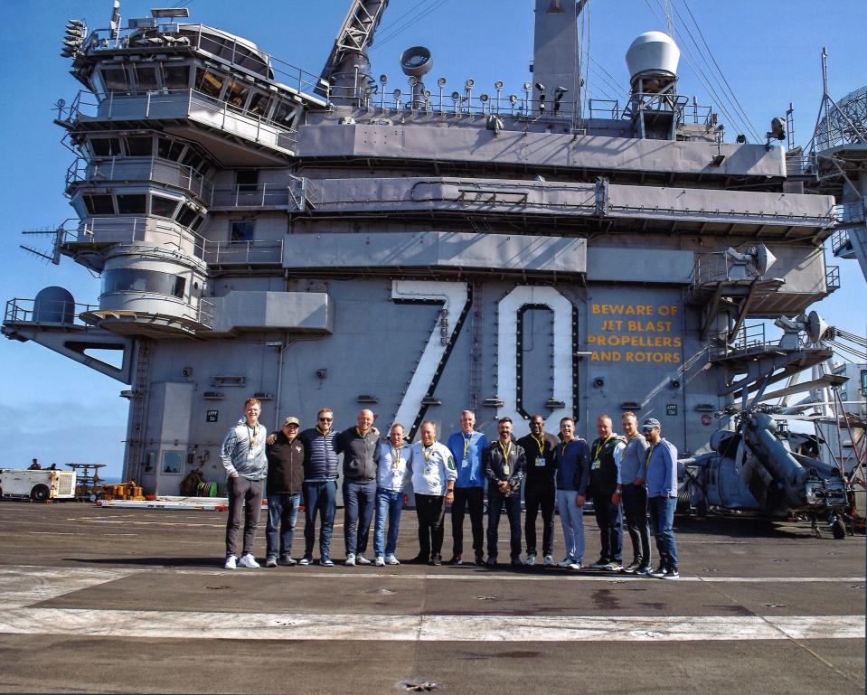 Michigan State's Tom Izzo and Mel Tucker were among the group that spent a night last week on the USS Carl Vinson.