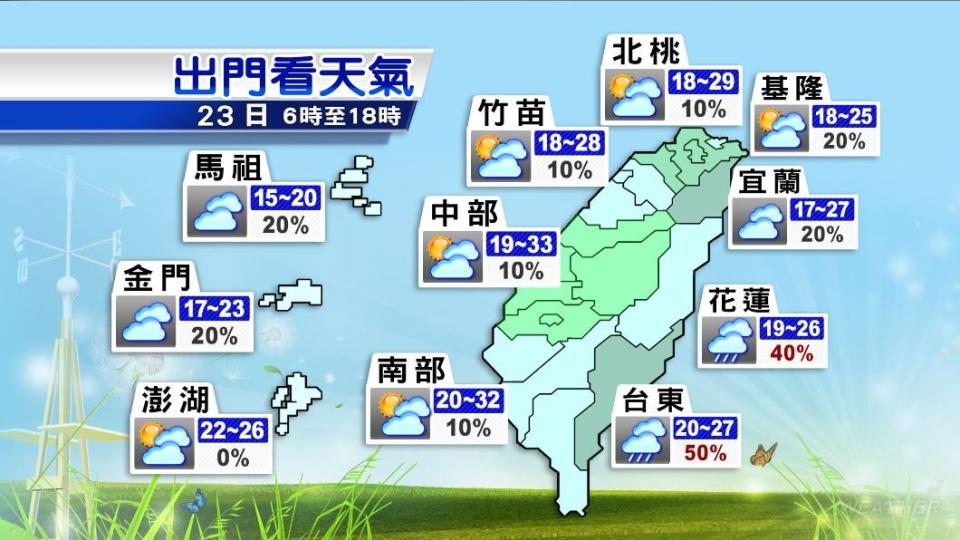 各地天氣預報。（圖／TVBS）