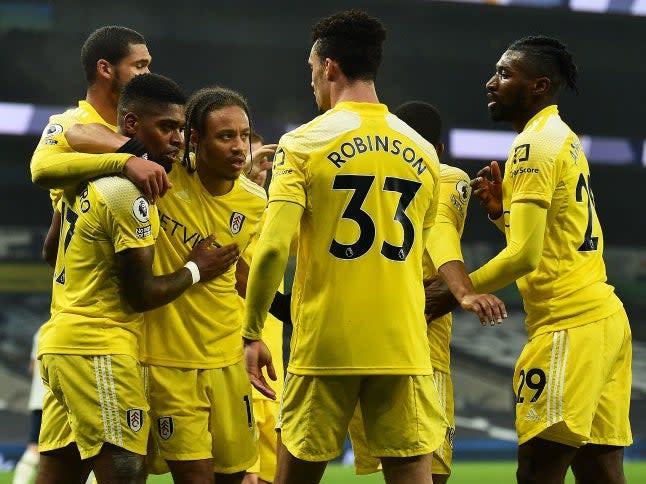 Fulham celebrate scoring a goal (POOL/AFP via Getty Images)