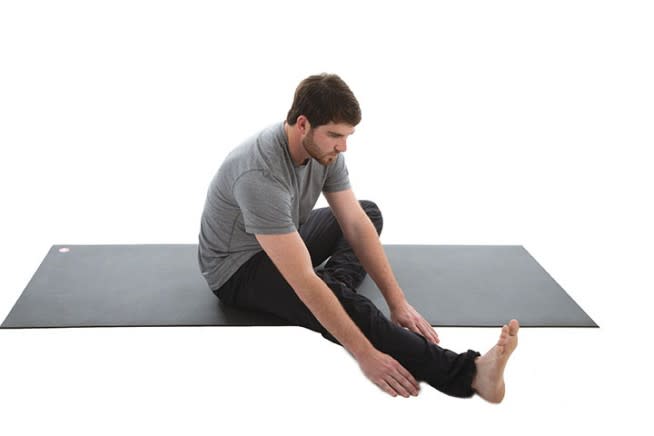 Bent-Knee Straddle Reach and Twist 2