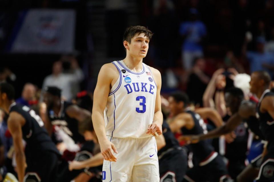 That's right, college basketball fans. Grayson Allen will likely be back at Duke for his senior year. (Getty)