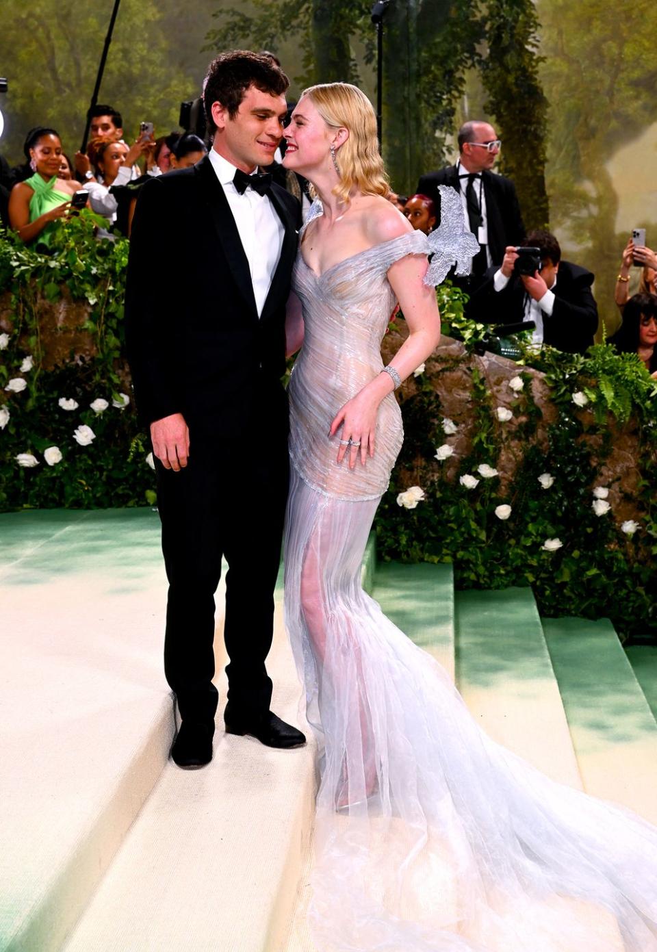 gus wenner and elle fanning attending the metropolitan museum of art costume institute benefit gala 2024 in new york, usa picture date monday may 6, 2024 photo by matt crossickpa images via getty images