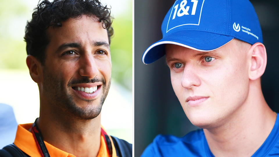 Daniel Ricciardo and Mick Schumacher are pictured side by side.