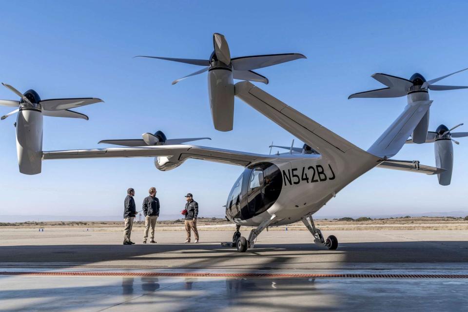 PHOTO: Joby Aviation's pre-production prototype aircraft at the company's facilities in Marina, Calif. in 2022. (Eric Adams/Joby Aviation via AP, FILE)