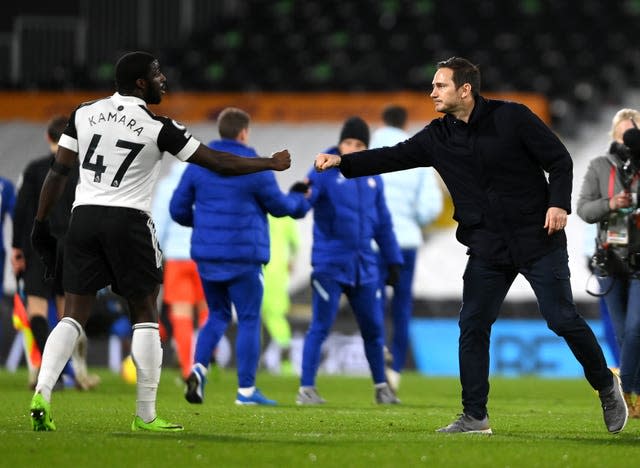 Frank Lampard and Aboubakar Kamara