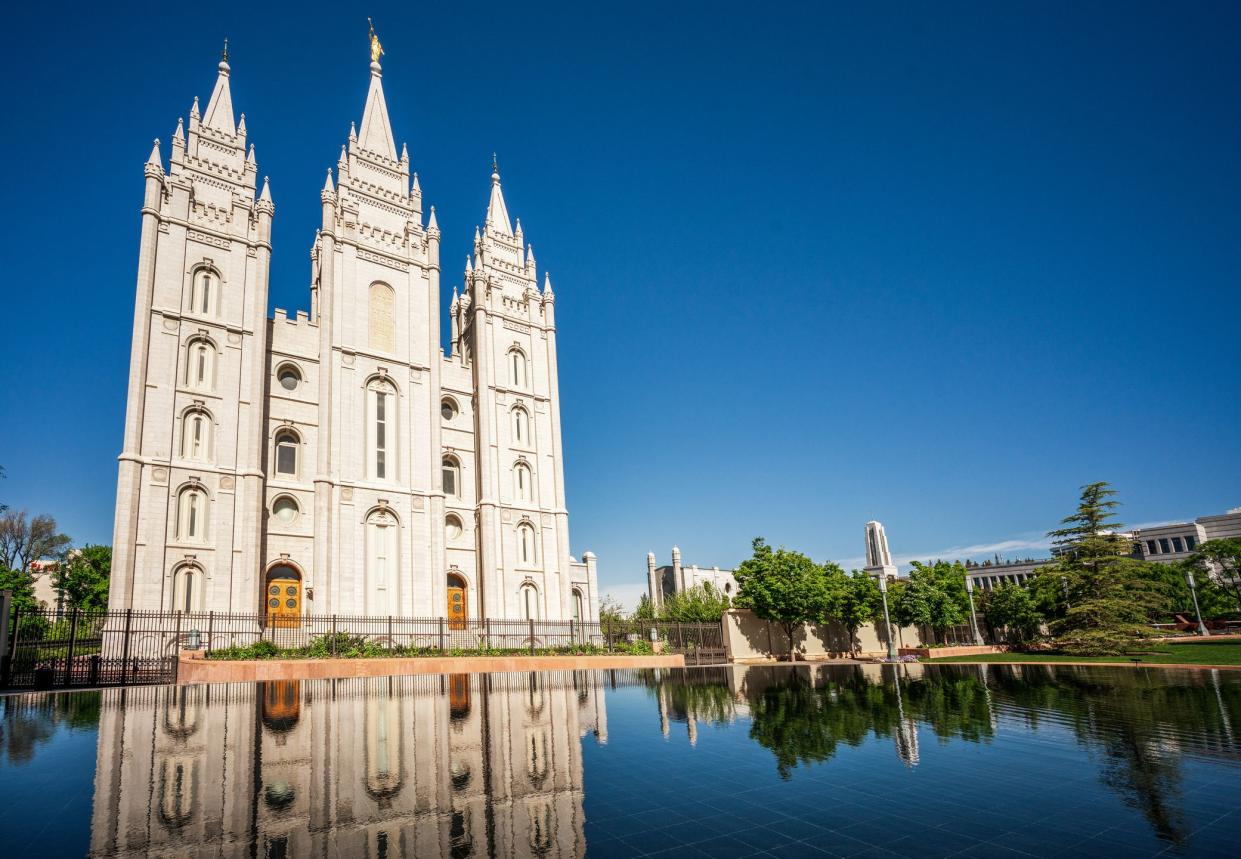The Mormon Temple in the centre of Salt Lake City, Utah.