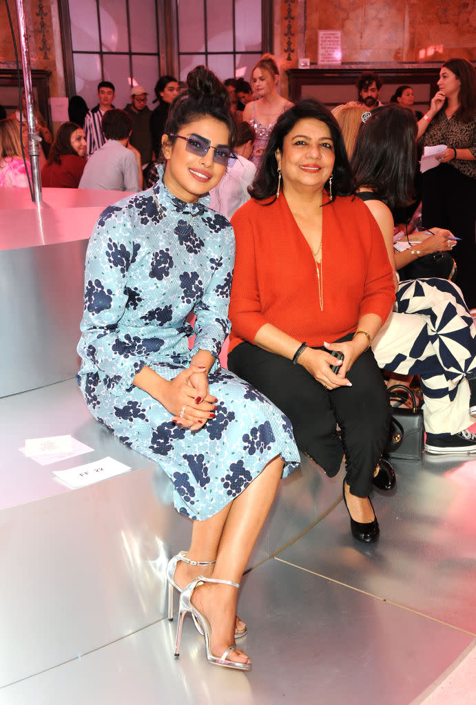 <p>Actress Priyanka Chopra and her mother, Madhu Chopra attend the Kate Spade Spring 2019 show during New York Fashion Week at the New York Public Library on September 7, 2018 in New York City. (Photo: Desiree Navarro/WireImage) </p>