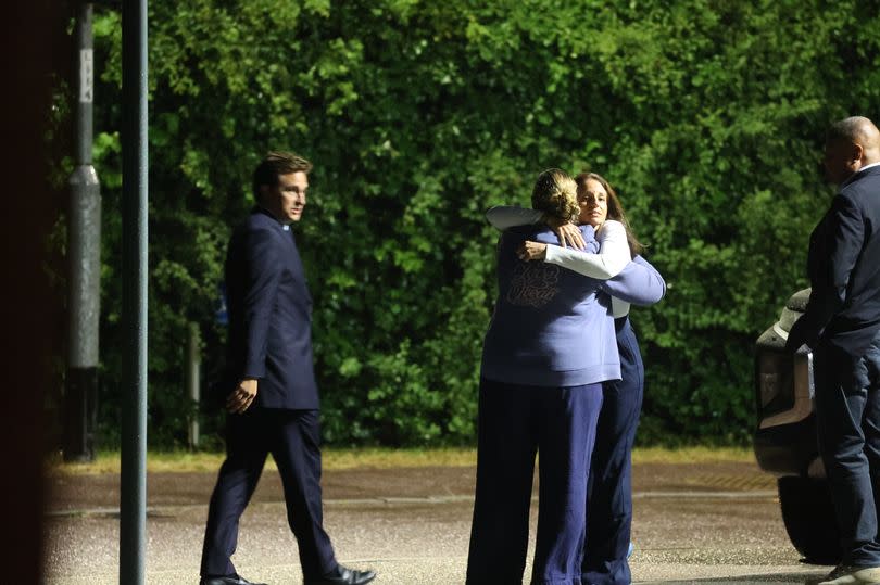 Johnny Mercer and wife Felicity saying goodbye to supporters before driving off from Life Centre