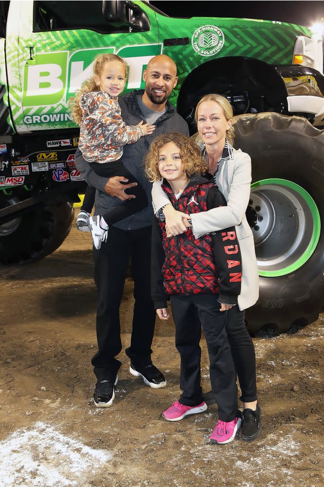 Hank Baskett and Kendra Wilkinson with their son, <a href=