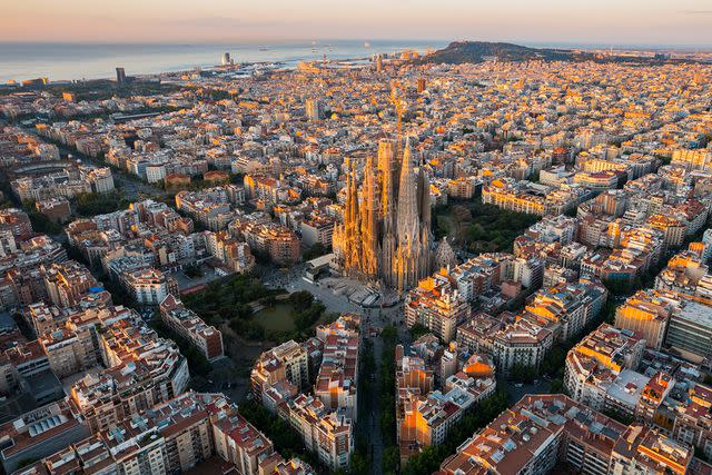 <p>Getty</p> Barcelona city skyline