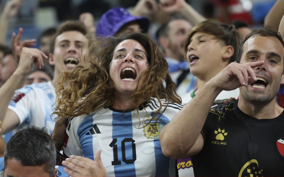 Fans are seen during the FIFA World Cup Qatar 2022 Round of 16 match between Argentina and Australia at Ahmad Bin Ali Stadium - Getty Images