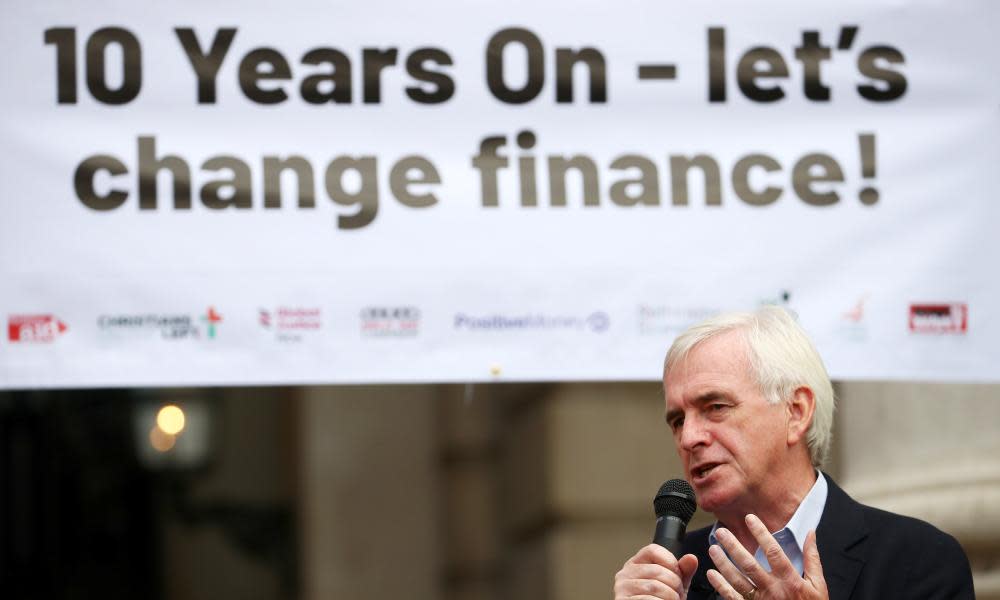 Labour’s shadow chancellor of the exchequer, John McDonnell. ‘The party is absolutely right to commit itself to raising taxes to fund spending on education and health.’