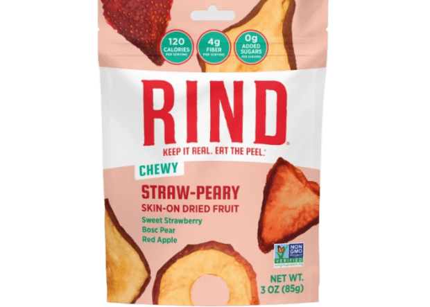 <p><a href="https://www.rindsnacks.com/collections/shop-chewy/products/straw-peary-blend" rel="nofollow noopener" target="_blank" data-ylk="slk:RIND Dried Fruit Chips;elm:context_link;itc:0;sec:content-canvas" class="link ">RIND Dried Fruit Chips</a></p>