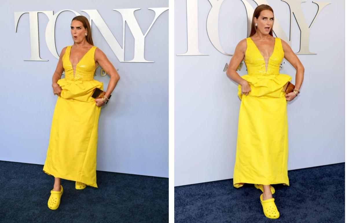 Brooke Shields, 59, bravely wore bright yellow Crocs to the 2024 Tony Awards