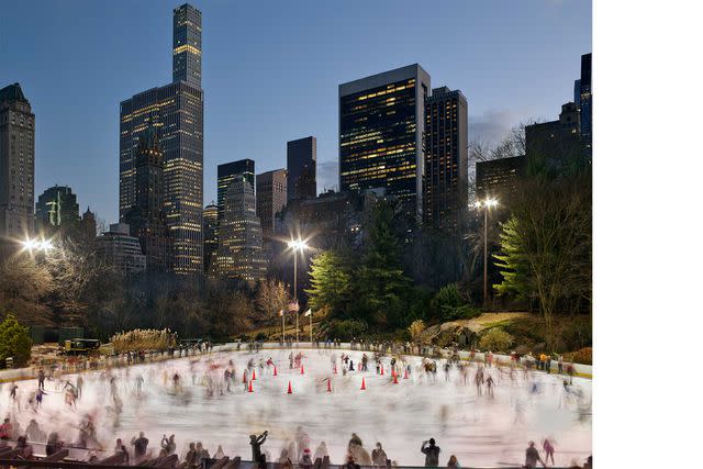 <p>Matthew Pillsbury</p> The holiday season in New York City unofficially begins when skaters take to Wollman Rink, in Central Park.