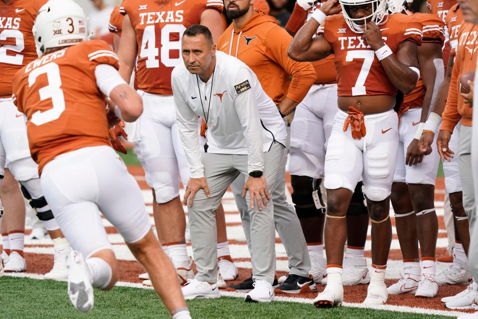 Texas coach Steve Sarkisian will have some tough seasons ahead of him thanks to aggressive schedules that include Big Ten powers Ohio State and Michigan in coming years. And that's not factoring in the jump in competition once Texas and Oklahoma move to the SEC.