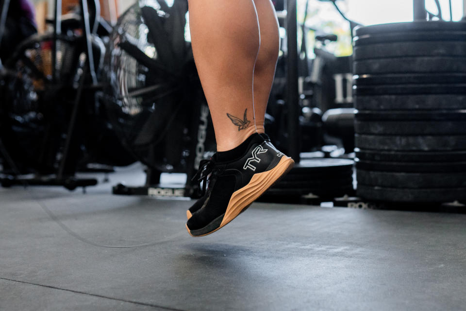 Crossfit athlete Dani Speegle in her signature Tyr sneaker.