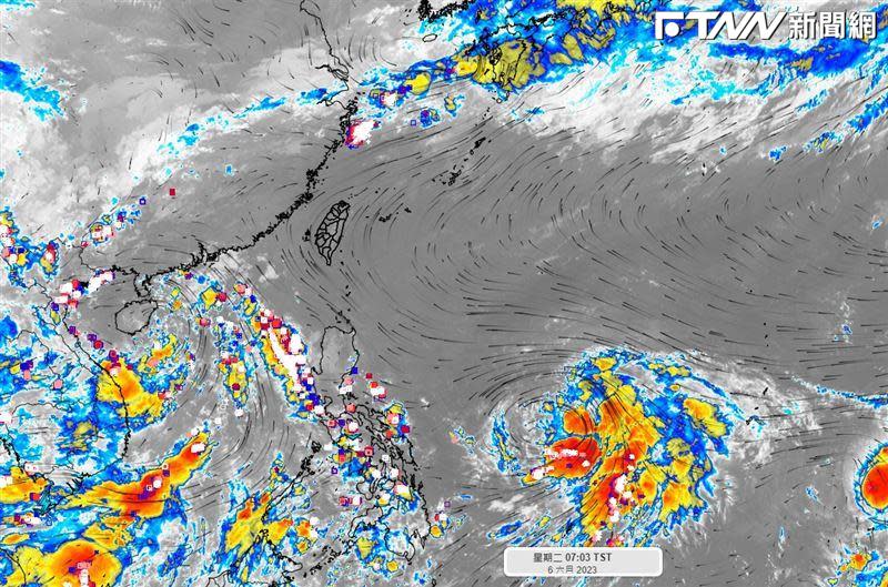 新生成熱帶低壓可能發展為颱風「谷超」，但對台灣直接的影響不大，但要持續留意天氣狀況。（圖／彭啟明臉書）