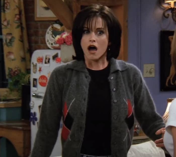 Horrified Monica Geller gasping