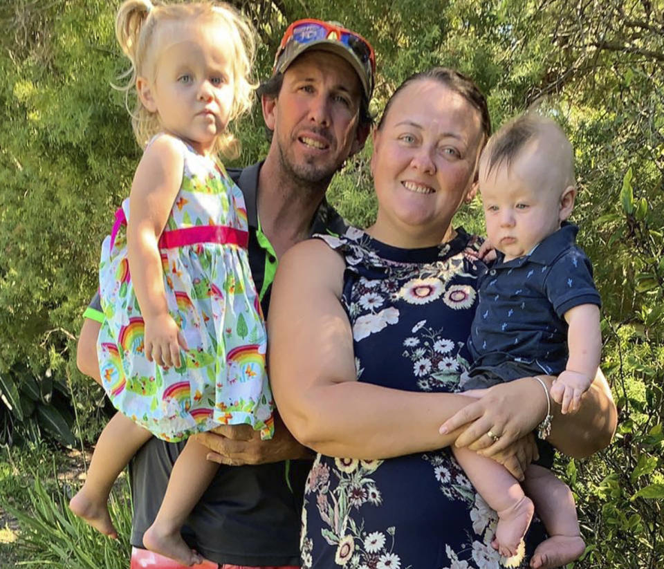 Garry Whitaker, his wife Joedy, son Josh, and daughter Lara were standing on a podium when they were struck by the arm of a pace car, called a mobile. Source: 7 News