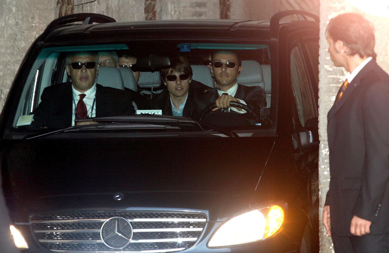 Tom Cruise arrives at the castle prior to his wedding. 