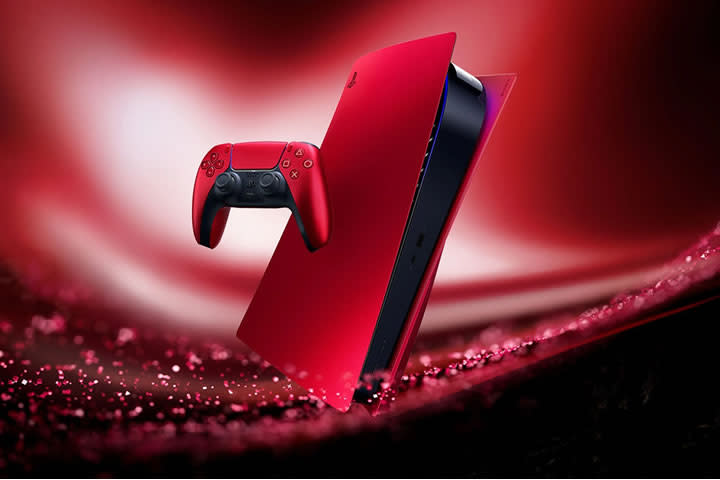 PS5: DualSense y cubiertas Volcanic Red