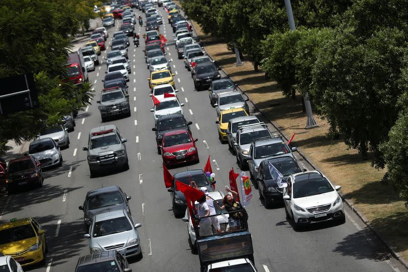 Protest against Brazil's President Jair Bolsonaro and his handling of the Coronavirus disease crisis