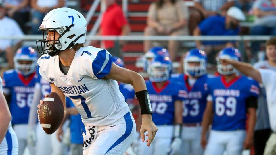 Lexington Christian Academy quarterback Cutter Boley passed for 3,901 yards and 36 touchdowns last season. He has committed to play at the University of Kentucky.