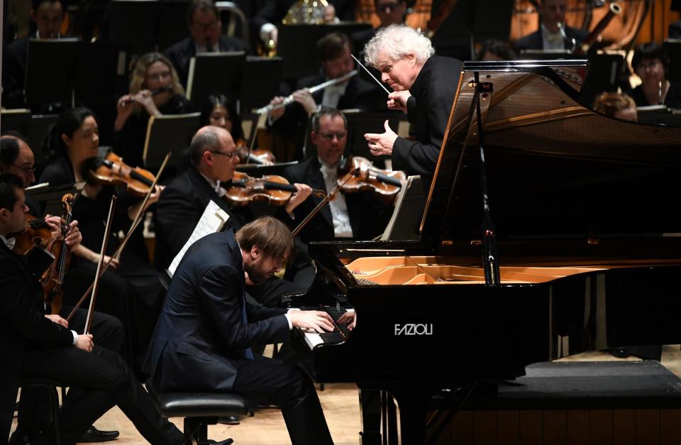 Daniil Trifonov at the Barbican, London, review: Pianist carries Simon Rattle and LSO into exuberant overdrive