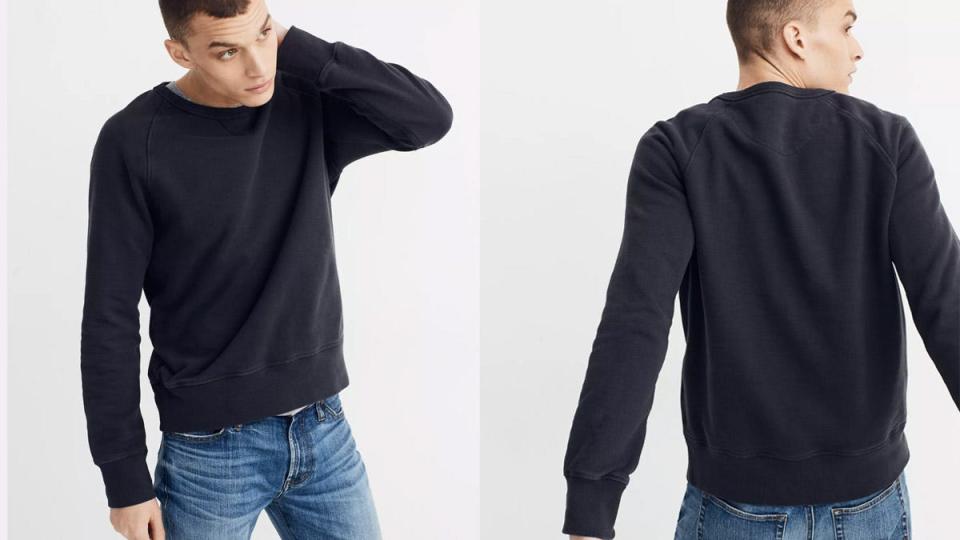 Save more than $35 on this garment-dyed sweatshirt for men.