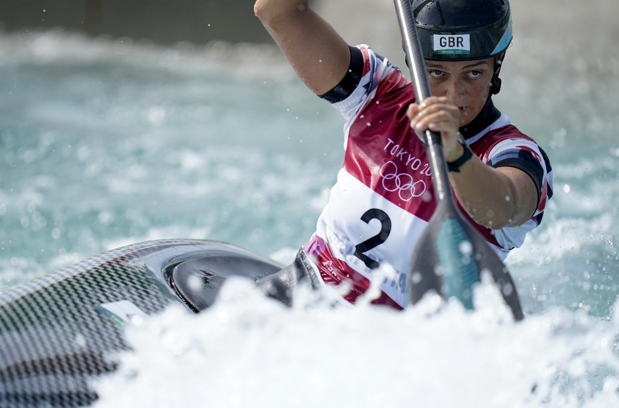 Great Britain’s Mallory Franklin en route to a silver medal in the women’s C1 Canoe Slalom final (Danny Lawson/PA Images). (PA Wire)