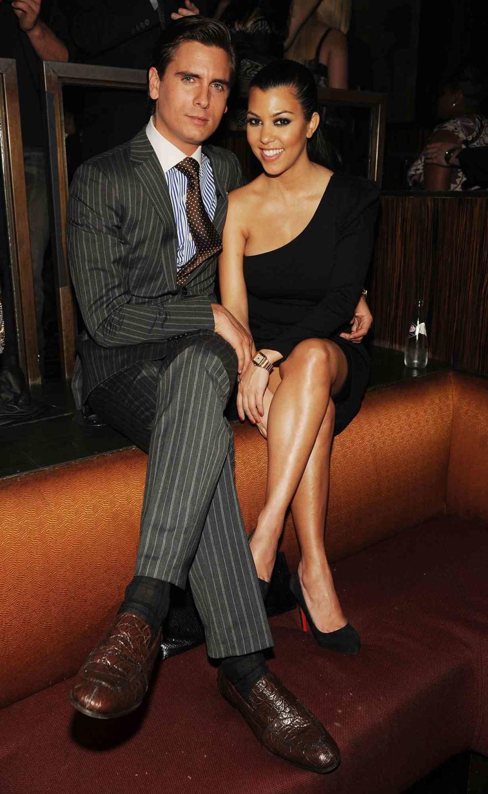 Scott Disick and Kourtney Kardashian attend Jet Nightclub at The Mirage on February 19, 2010 in Las Vegas, Nevada