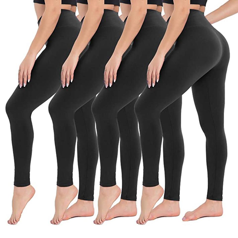 CAMPSNAIL 4 Pack High Waisted Leggings 2#black