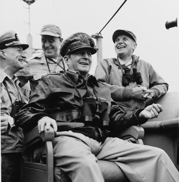 U.S. Gen. Douglas Macarthur shortly after landing at Inchon, Korea.