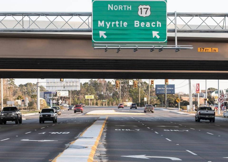 U.S. Hwy. 17 and Glenns Bay Rd. is one of the most dangerous intersections in Horry County. File photo.