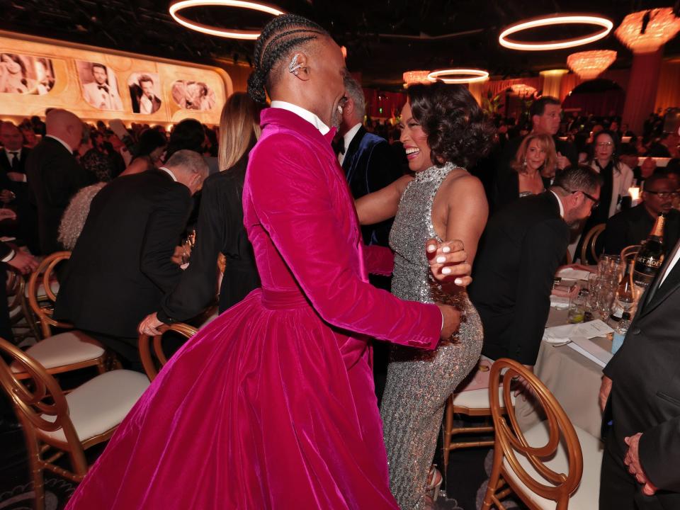 Billy Porter and Angela Bassett at the 2023 Golden Globe Awards.