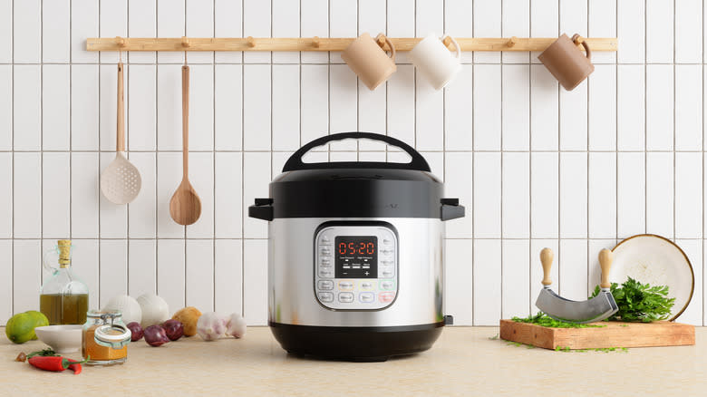 Instant pot on kitchen counter