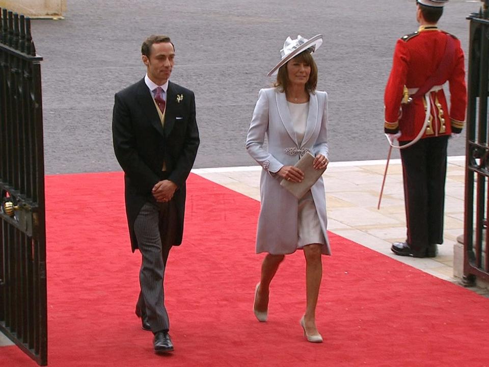 James Middleton and his mother, Carole Middleton, at Kate's wedding in 2011.