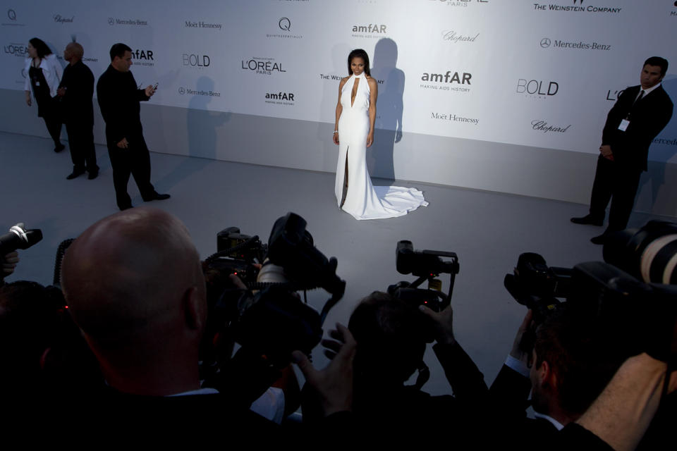 Singer Janet Jackson arrives for the amfAR Cinema Against AIDS benefit at the Hotel du Cap-Eden-Roc, during the 65th Cannes film festival, in Cap d'Antibes, southern France, Thursday, May 24, 2012. (AP Photo/Joel Ryan)