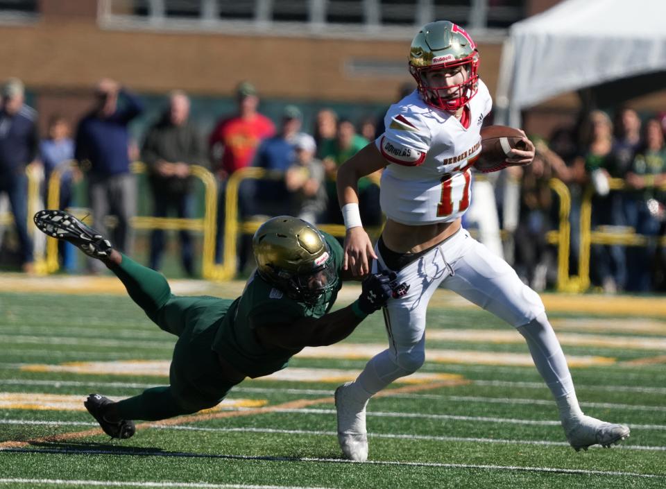 Junior Dominic Campanile, shown here last season, threw four touchdowns passes in Bergen Catholic's 38-0 win over Seton Hall Prep in West Orange on Saturday, September 16, 2023.