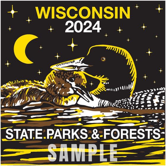Samantha Williams of Slinger High School won the design contest for the 2024 state park admission sticker with her art featuring loons under the moon and stars.
