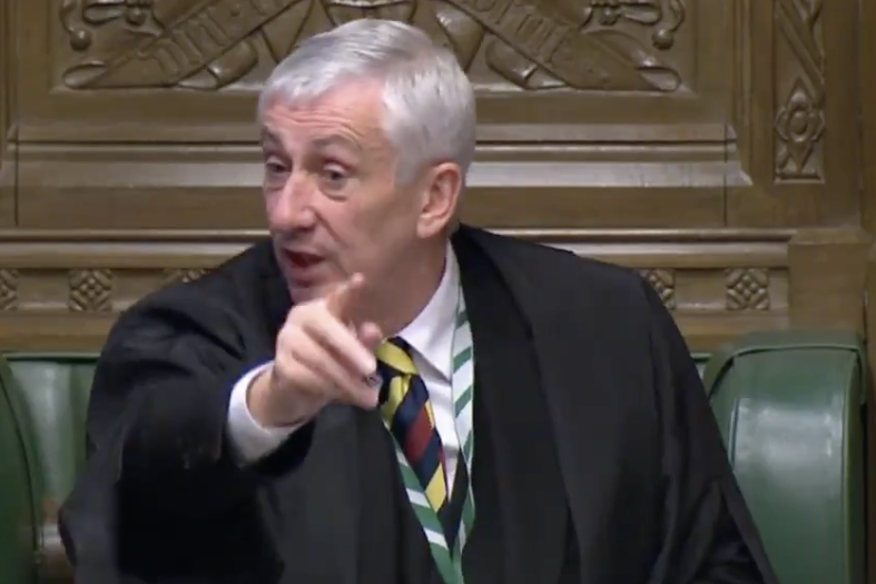 Speaker Lindsay Hoyle criticised the plan for MPs to vote in-person (Parliament TV)